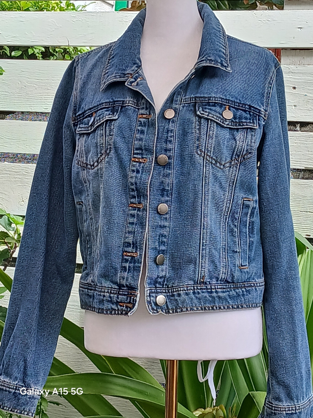 Women's Blue Denim Jean Jacket with Button-Front